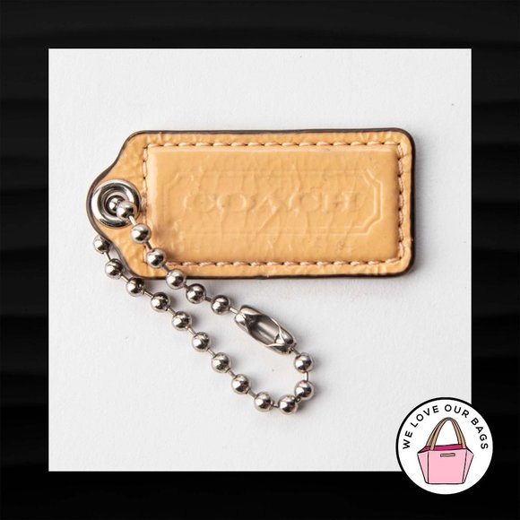 Coach Accessories - 2.25" Medium COACH PEACH ORANGE PATENT LEATHER KEYFOB BAG CHARM KEYCHAIN HANGTAG